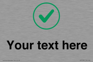 Custom plain background, green tick in circle sign